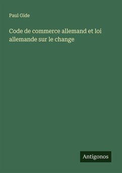 Cover Code de commerce allemand et loi allemande sur le change