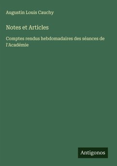 Notes et Articles - Cauchy, Augustin Louis