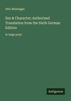 Cover Sex & Character; Authorised Translation from the Sixth German Edition