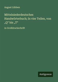 Cover Mittelniederdeutsches Handwörterbuch; In vier Teilen, von 