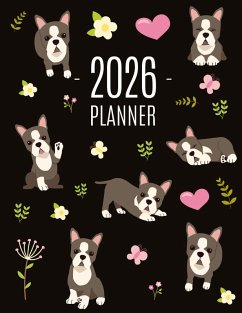 Cover Boston Terrier Planner 2026