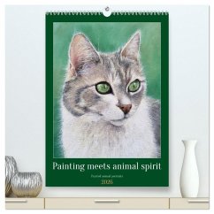 Painting meets animal spirit - Painted animal portraits (High Quality Premium Wall Calendar 2026 DIN A2 portrait),CALVENDO 12 Month Wall Calendar
