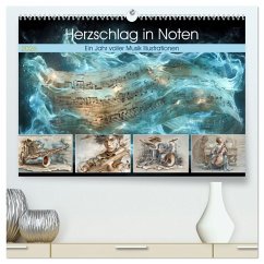 Herzschlag in Noten (hochwertiger Premium Wandkalender 2026 DIN A2 quer), Kunstdruck in Hochglanz