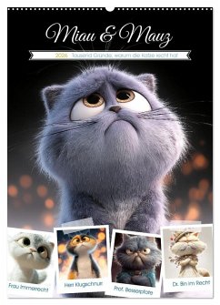 Miau & Mauz (Wandkalender 2026 DIN A2 hoch), CALVENDO Monatskalender