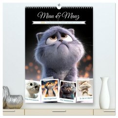 Miau & Mauz (hochwertiger Premium Wandkalender 2026 DIN A2 hoch), Kunstdruck in Hochglanz
