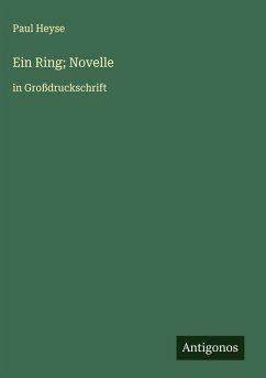 Cover Ein Ring; Novelle