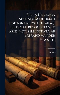 Cover Biblia Hebraica Secundum Ultiman Editionem Jos. Athiae A J. Leusden...recognitam...variis Notis Illustrata Ab Ererard Vander Hooght
