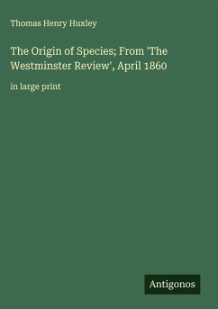 Cover The Origin of Species; From 'The Westminster Review', April 1860