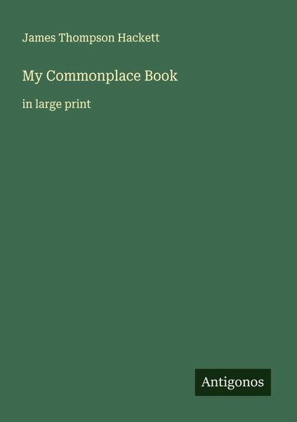 My Commonplace Book My Commonplace Book
