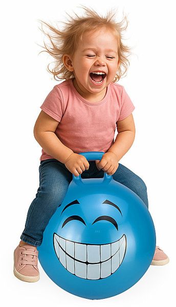 Hüpfball Smile HoppyDoo blau 450mm mit Pumpe Hüpfball Smile HoppyDoo blau 450mm mit Pumpe