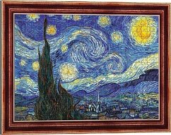 Cover Kunstrahmen Puzzle 500 - Die Sternennacht, Vincent van Gogh