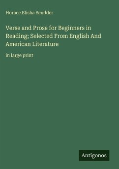 Cover Verse and Prose for Beginners in Reading; Selected From English And American Literature