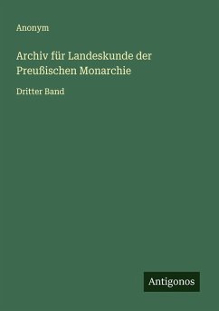 Cover Archiv für Landeskunde der Preußischen Monarchie