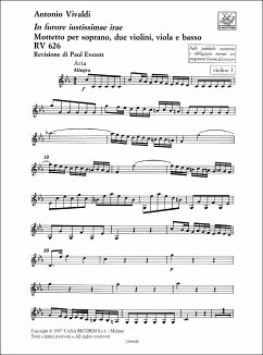 Cover In furore iustissimae irae RV626 für Sopran, 2 Violinen, Viola und Bc Streicherstimmen (3-3-2-2)