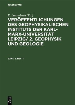 Cover Geophysik und Geologie. Band 3, Heft 1 (eBook, PDF)