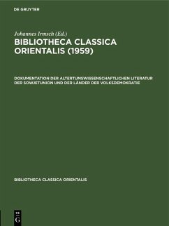 Cover Bibliotheca Classica Orientalis. Band 4, Heft 1 (eBook, PDF)