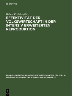 Cover Effektivität der Volkswirtschaft in der intensiv erweiterten Reproduktion (eBook, PDF)