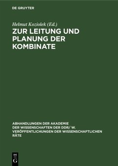 Cover Zur Leitung und Planung der Kombinate (eBook, PDF)