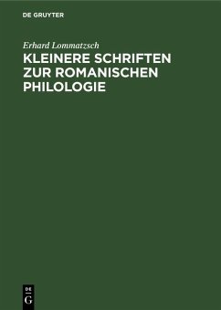 Cover Kleinere Schriften zur romanischen Philologie (eBook, PDF)