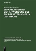 Erfahrungen bei der Anwendung des Zivilgesetzbuches in der Praxis (eBook, PDF)