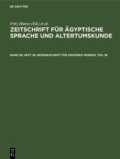 Cover Gedenkschrift für Siegfried Morenz, Teil 1b (eBook, PDF)