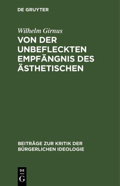 Cover Von der unbefleckten Empfängnis des Ästhetischen (eBook, PDF)