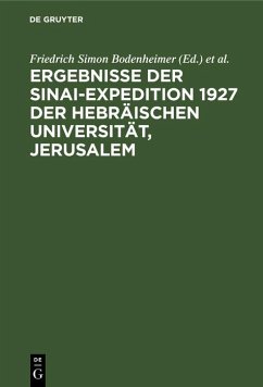 Cover Ergebnisse der Sinai-Expedition 1927 der Hebräischen Universität, Jerusalem (eBook, PDF)