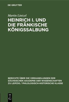 Cover Heinrich I. und die fränkische Königssalbung (eBook, PDF)