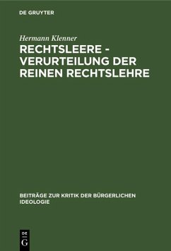 Cover Rechtsleere - Verurteilung der Reinen Rechtslehre (eBook, PDF)