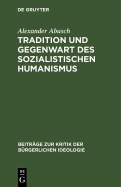 Cover Tradition und Gegenwart des sozialistischen Humanismus (eBook, PDF)