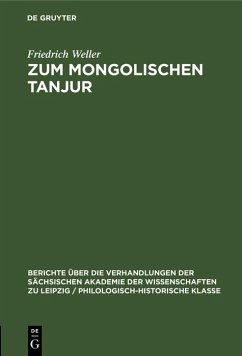 Cover Zum Mongolischen Tanjur (eBook, PDF)
