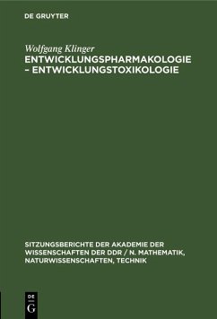 Cover Entwicklungspharmakologie - Entwicklungstoxikologie (eBook, PDF)