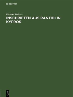 Cover Inschriften aus Rantidi in Kypros (eBook, PDF)