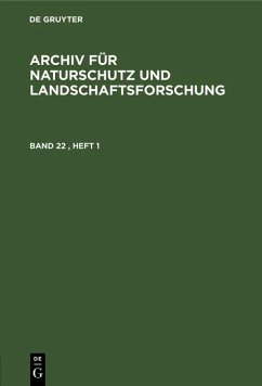 Cover Archiv für Naturschutz und Landschaftsforschung. Band 22, Heft 1 (eBook, PDF)