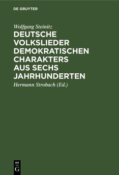 Cover Deutsche Volkslieder demokratischen Charakters aus sechs Jahrhunderten (eBook, PDF)