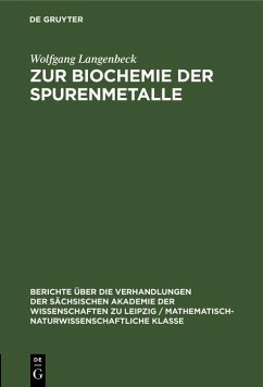 Cover Zur Biochemie der Spurenmetalle (eBook, PDF)