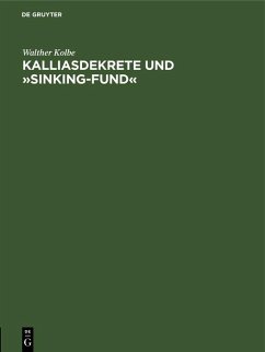 Cover Kalliasdekrete und »Sinking-Fund« (eBook, PDF)