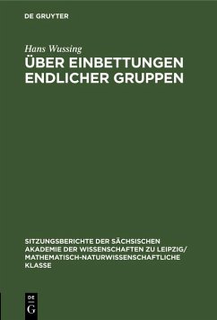 Cover Über Einbettungen endlicher Gruppen (eBook, PDF)