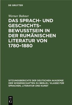 Cover Das Sprach- und Geschichtsbewusstsein in der rumänischen Literatur von 1780-1880 (eBook, PDF)