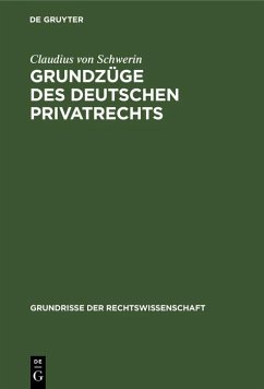 Cover Grundzüge des deutschen Privatrechts (eBook, PDF)