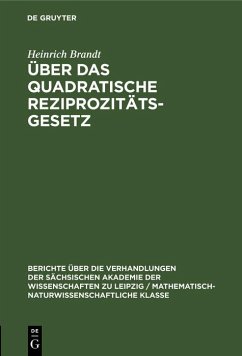 Über das quadratische Reziprozitätsgesetz (eBook, PDF) - Brandt, Heinrich