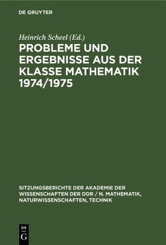 Cover Probleme und Ergebnisse aus der Klasse Mathematik 1974/1975 (eBook, PDF)