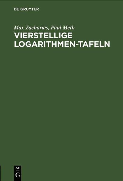 Vierstellige Logarithmen-Tafeln (eBook, PDF)