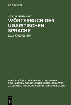 Wörterbuch der ugaritischen Sprache (eBook, PDF) - Aistleitner, Joseph