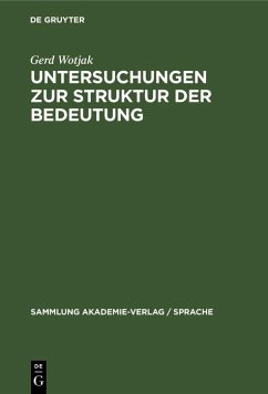Cover Untersuchungen zur Struktur der Bedeutung (eBook, PDF)