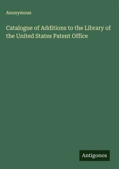 Cover Catalogue of Additions to the Library of the United States Patent Office
