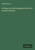 Beiträge zur Entstehungsgeschichte der neueren Ästhetik