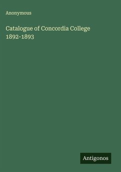 Cover Catalogue of Concordia College 1892-1893
