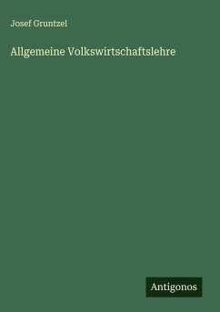 Allgemeine Volkswirtschaftslehre - Gruntzel, Josef