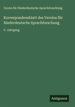 Cover Korrespondenzblatt des Vereins für Niederdeutsche Sprachforschung